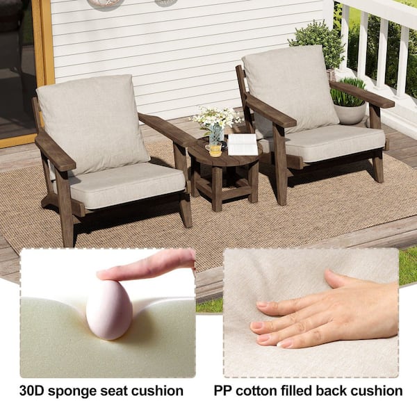 21 in. x 22 in. x 3.5 in. Outdoor Couch Cushion Set with Removable Cover 2-Pieces Replacement Patio Cushions in Putty