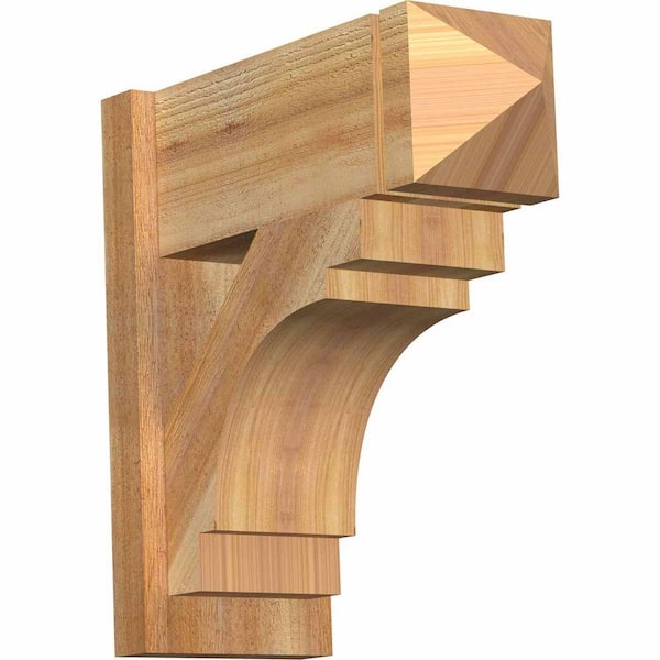 Ekena Millwork 8 in. x 20 in. x 20 in. Western Red Cedar Merced Arts and Crafts Rough Sawn Outlooker