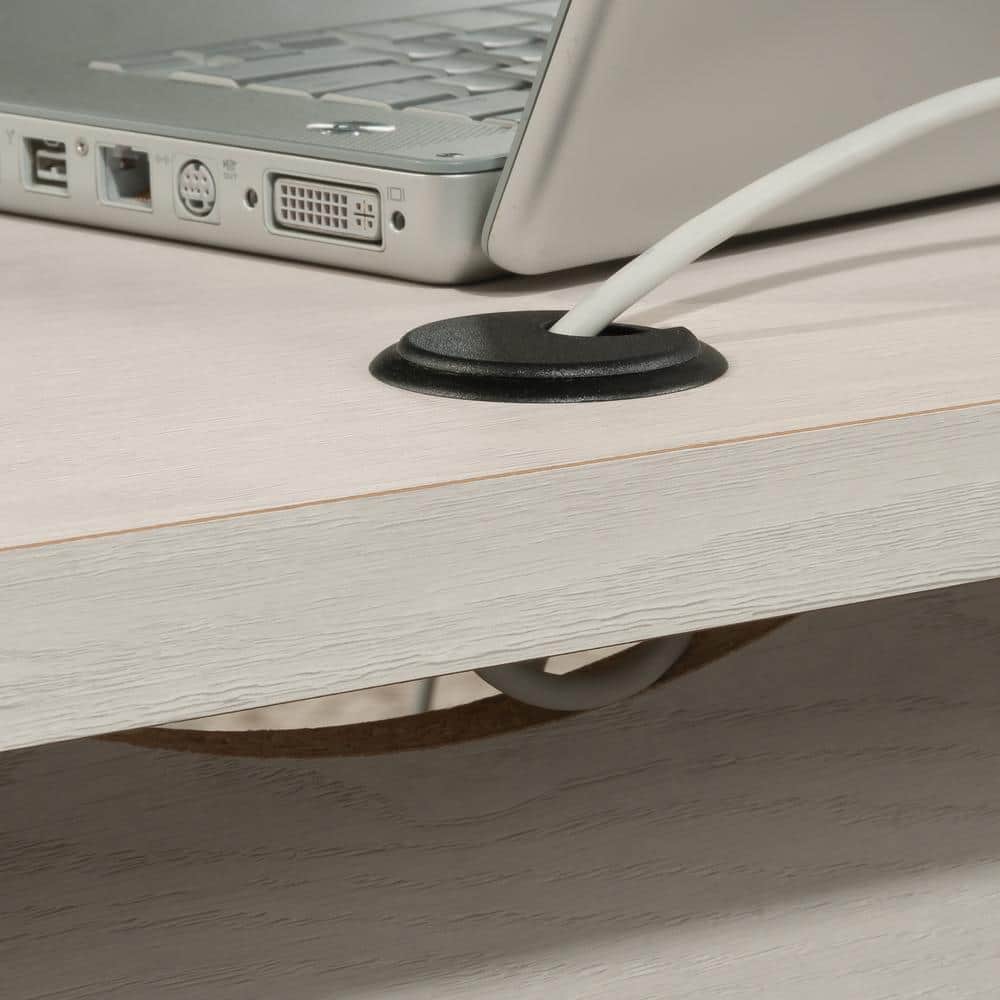 Glacier Oak L-Shaped Executive Desk with Drawer and Filing Cabinet