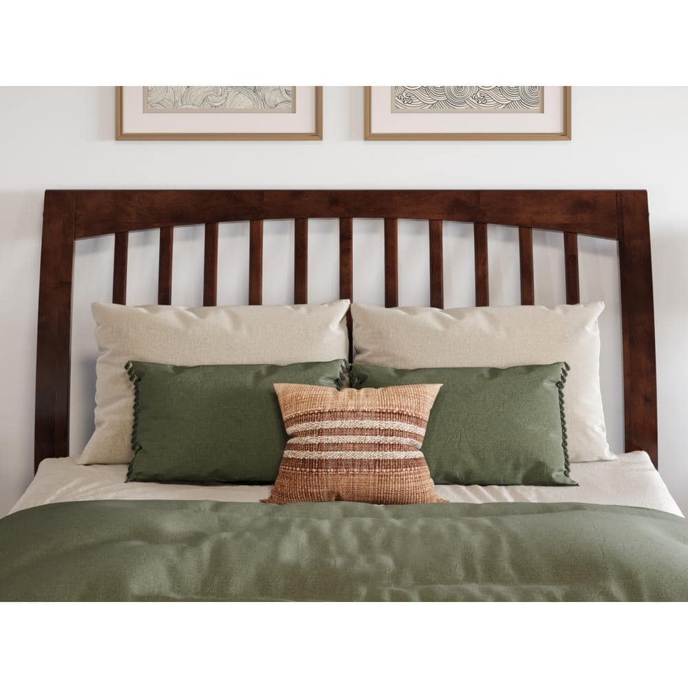 Walnut Full Sleigh Solid Wood Slat Headboard