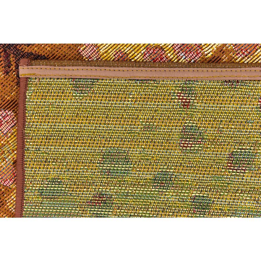 Colorful 6' x 6' Square Outdoor Synthetic Flat Woven Rug