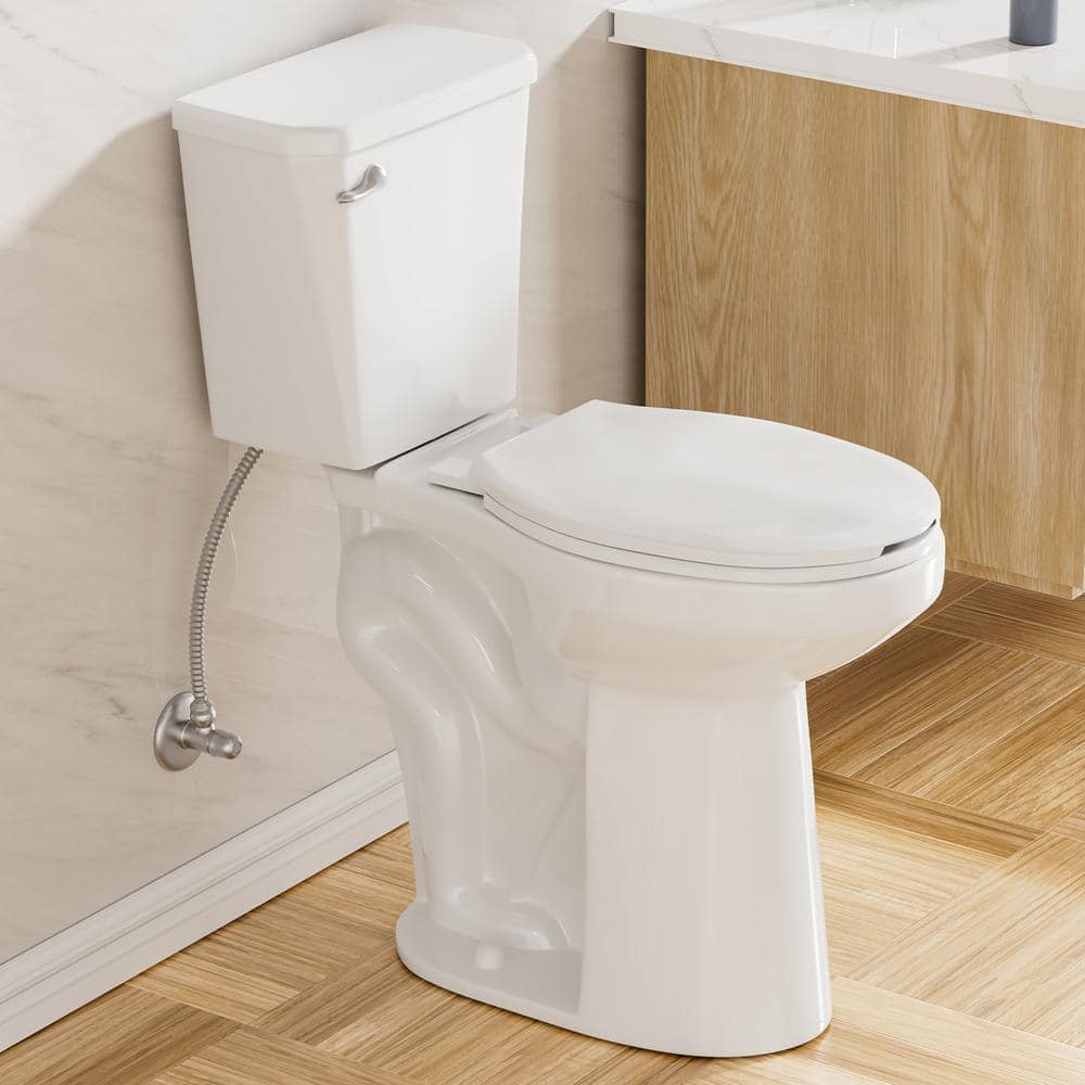 21 in. High Toilet 2-Piece 1.28 GPF Single Flush Elongated & Heightened Toilet in White (Seat Included) -  Simple Project, HD-US-HT-140-2