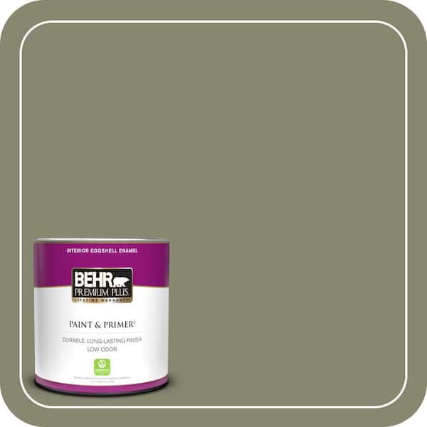 BEHR PREMIUM PLUS 1 qt. #400F-6 Grasshopper Wing Eggshell Enamel Low Odor Interior Paint & Primer