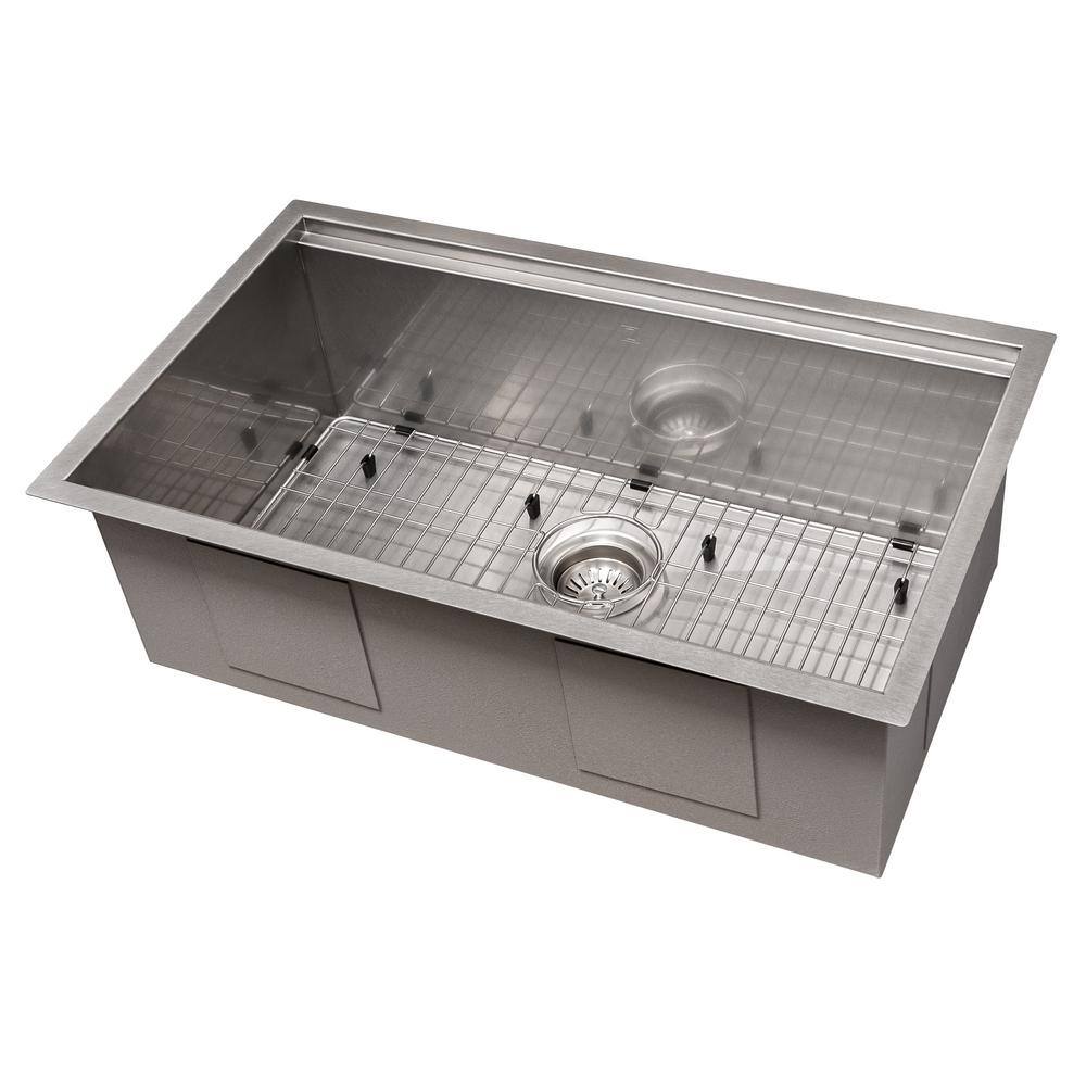 ZLINE 30" DuraSnow Stainless Steel Undermount Single Bowl Sink with Accessories
