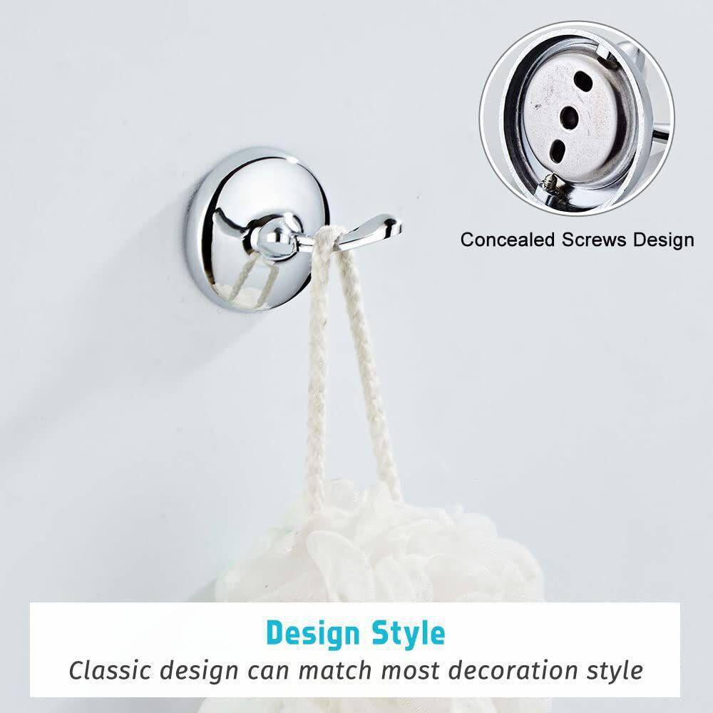 Chrome 4-Piece Bathroom Hardware Set with Adjustable Towel Bar
