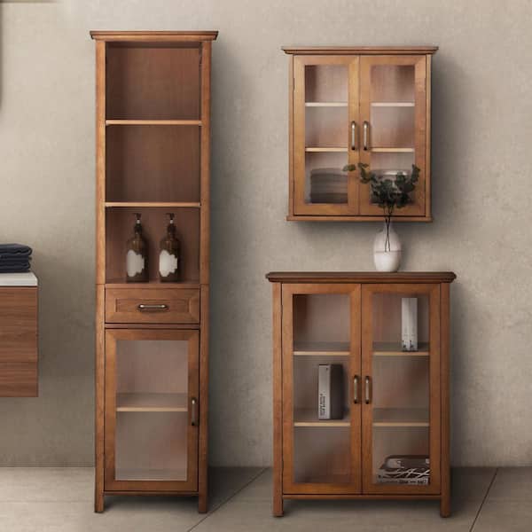 Elegant Home Fashions Avery 20.5-in W x 24-in H x 8.5-in D Oil Oak Bathroom Wall Cabinet Elegant Home Fashions Avery 20.5-in W x 24-in H x 8.5-in D Oil Oak Bathroom Wall Cabinet