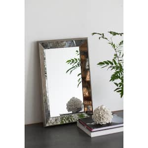 24 in. x 15 in. Rustic Brown Decorative Mirror Tray