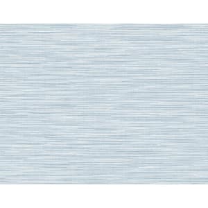 Luxe Retreat Blue Frost Reef Stringcloth Paper Unpasted Wallpaper Roll (60.75 sq. ft.)