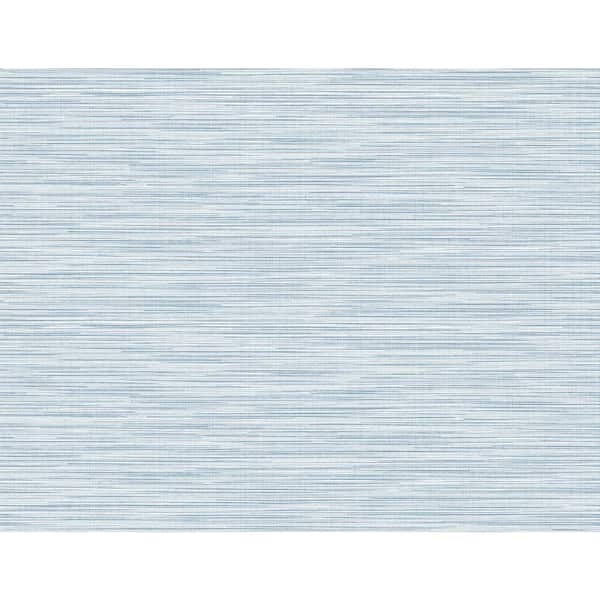 LILLIAN AUGUST Luxe Retreat Blue Frost Reef Stringcloth Paper Unpasted Wallpaper Roll (60.75 sq. ft.)