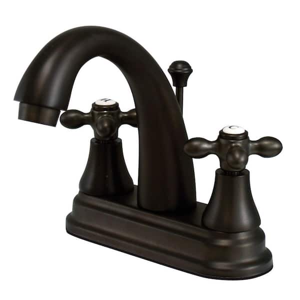 Kingston Brass English Vintage 4 in. Centerset 2-Handle Bathroom Faucet with Brass Pop-Up in Oil Rubbed Bronze