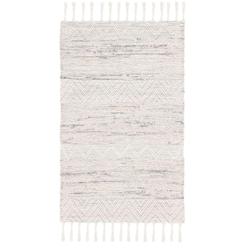 Natura 3 ft. x 5 ft. Ivory/Gray Solid Color Chevron Striped Area Rug price history on PriceWatchPro
