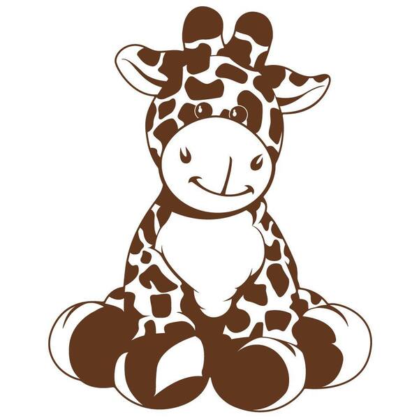 Unbranded 37 in. x 30 in. Giraffe Brown Super Jumbo Wall Decal-DISCONTINUED