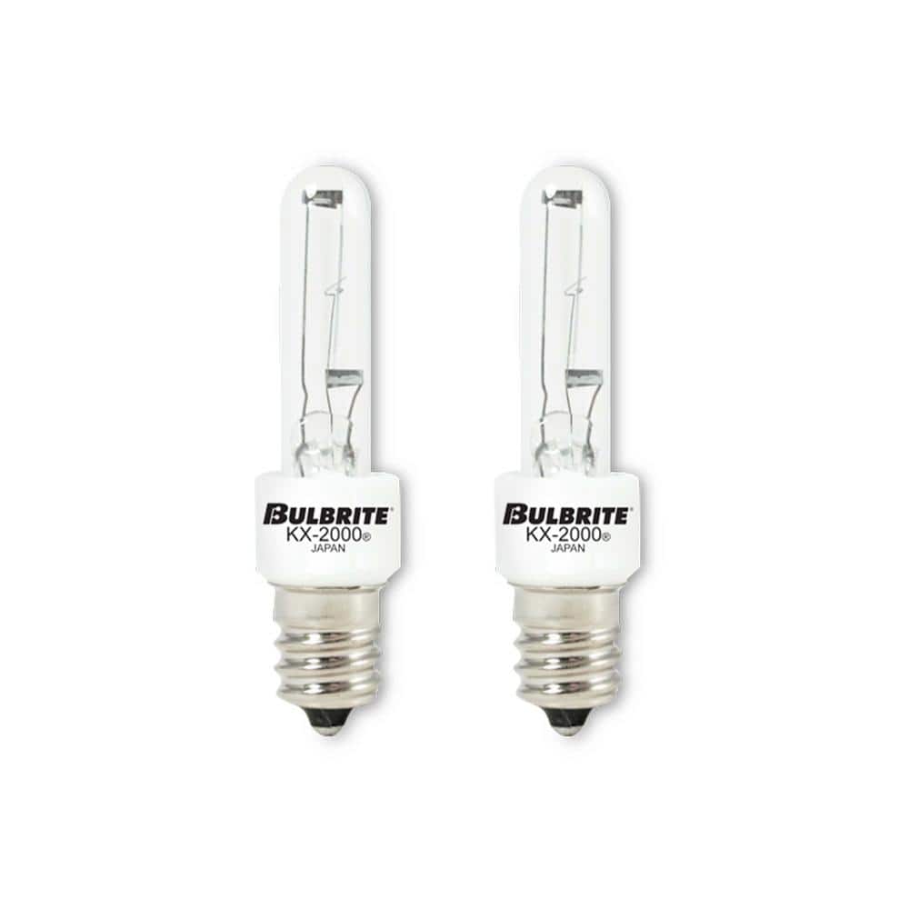 Bulbrite KX-2000 60-Watt T3 Krypton/Xenon Light Bulb with Candelabra Screw (E12) Base, Clear, 2700K (2-Pack)