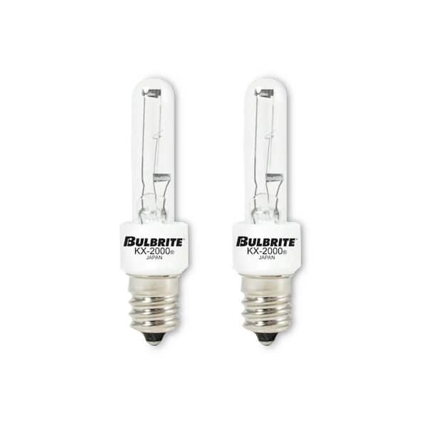 Bulbrite KX-2000 60-Watt T3 Krypton/Xenon Light Bulb with Candelabra Screw (E12) Base, Clear, 2700K (2-Pack)