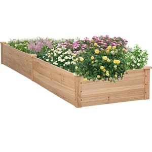 92 in. x 22 in. x 9 in. Wood Raised Garden Bed Planter Box for Vegetables, Flowers, Herbs