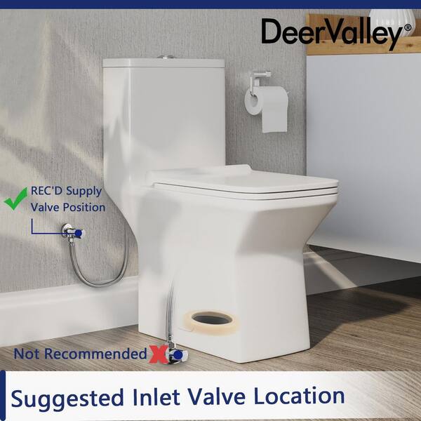 DEERVALLEY Ace 12 in. Rough in 1-Piece 1.1/1.6 GPF Dual
