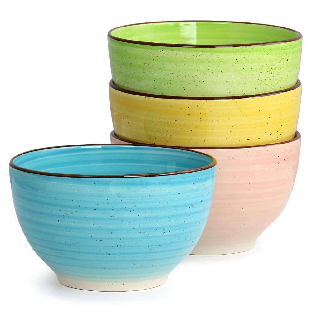 Hudson Assorted Colors Ceramic Dinnerware Set, Service for 4