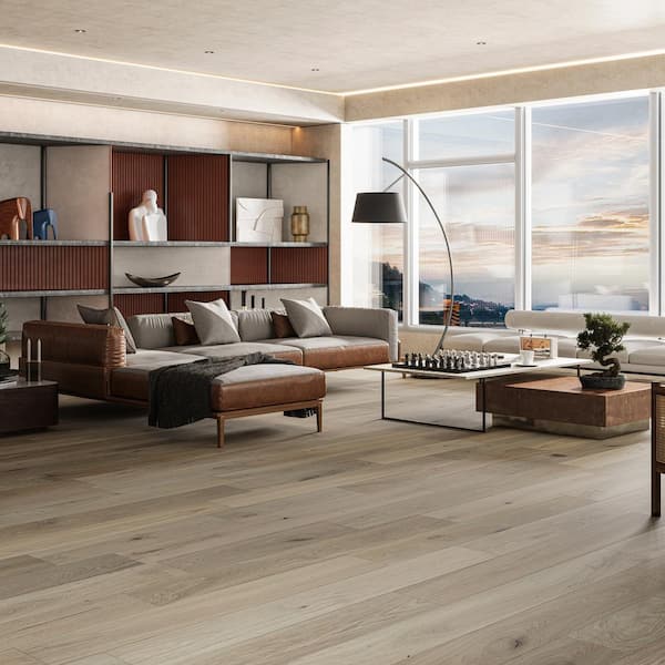 Malibu Wide Plank Beaumont French Oak 3/8 in. T x 6.5 in. W Click Lock Wire Brushed Engineered Hardwood Flooring (945.5 sq. ft./pallet)