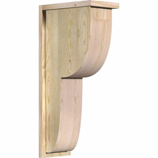 Ekena Millwork 8 in. x 14 in. x 30 in. Douglas Fir Crestline Rough Sawn Corbel with Backplate