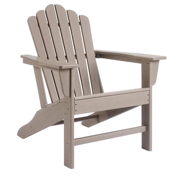 TIRAMISUBEST Brown Plastic Adirondack Chair (2-Pack)