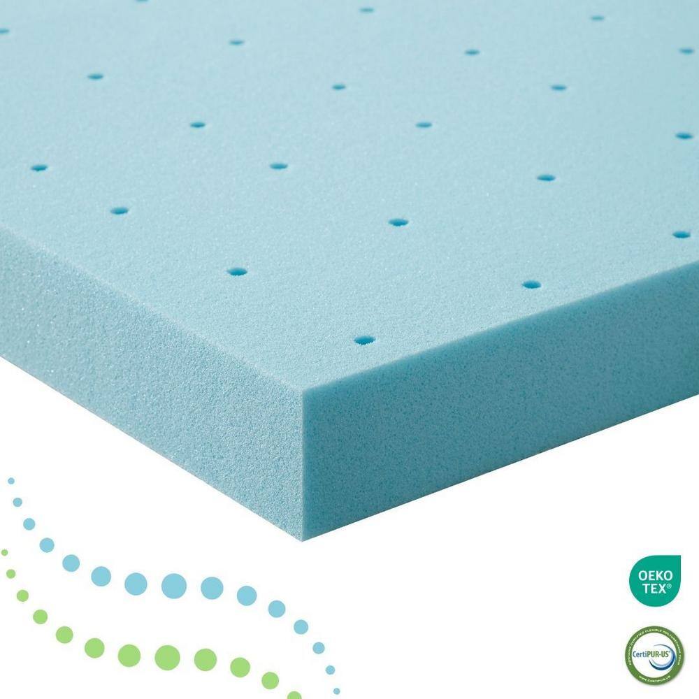 Twin Blue Gel Memory Foam Mattress Topper 3 Inch