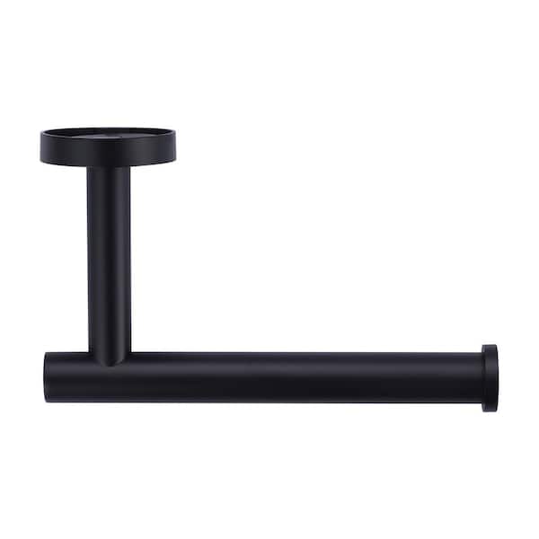 ALEASHA Wall-Mount Single Post Toilet Paper Holder in Matte Black