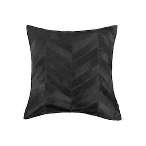 Josephine Black Striped 18 in. x 18 in. Cowhide Throw Pillow