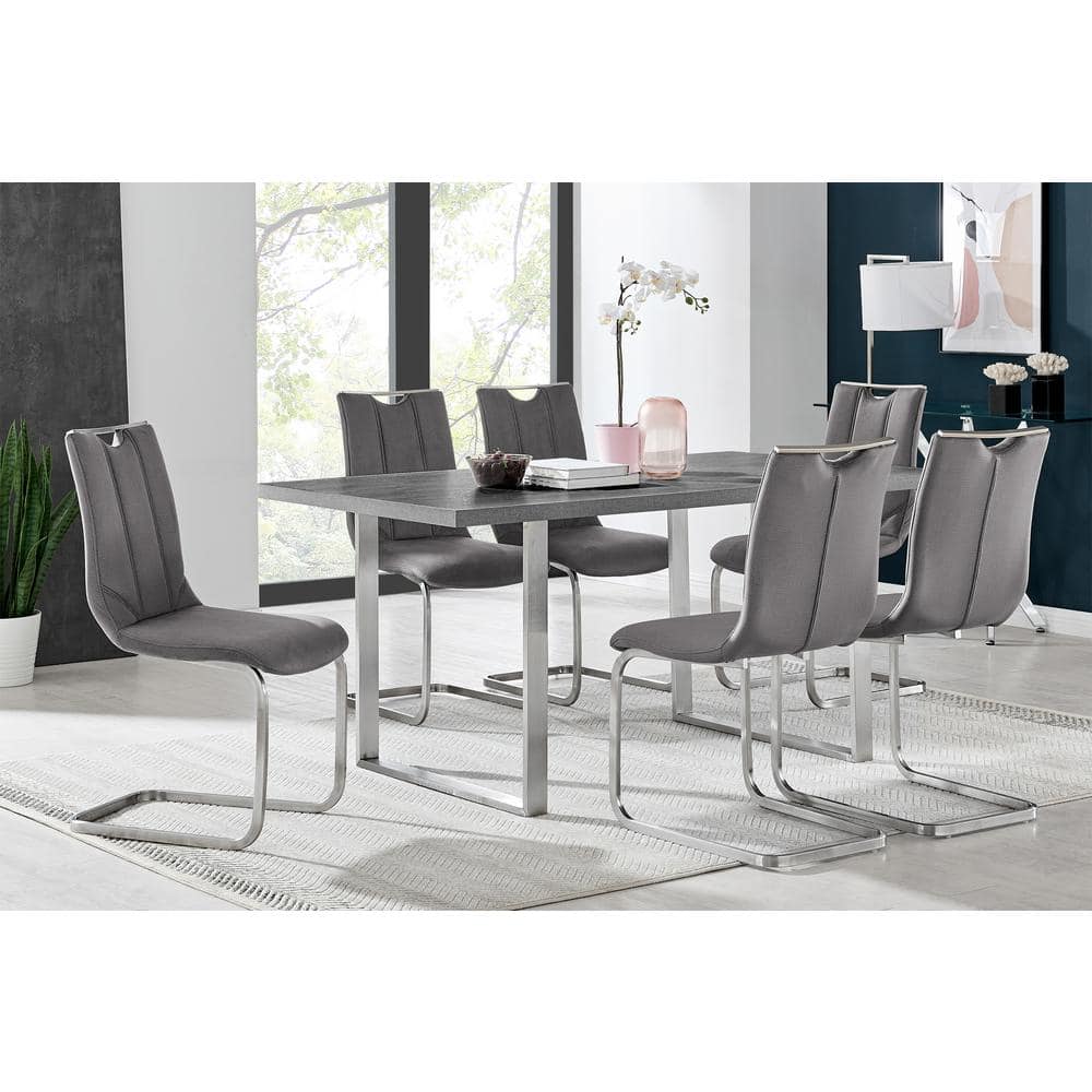 Fenton and Gray Pacific 7-Piece Modern Rectangular Dining Set