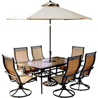 6piece Folding Patio Set Outdoor Chairs Table Umbrella Furniture Deck Pool  for sale online