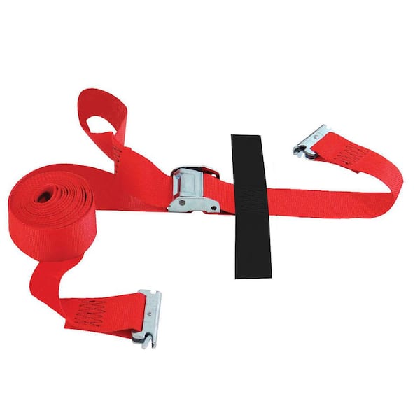 SNAP-LOC 16 ft. x 2 in. Logistic Cam Buckle E-Strap with Hook and Loop Storage Fastener in Red