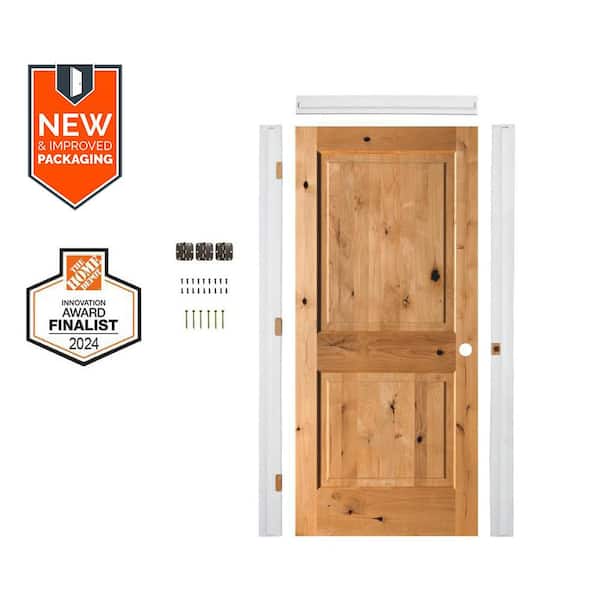 Krosswood Doors Assembly Required 24 in. x 80 in. KnottyAlder 2-Panel ...