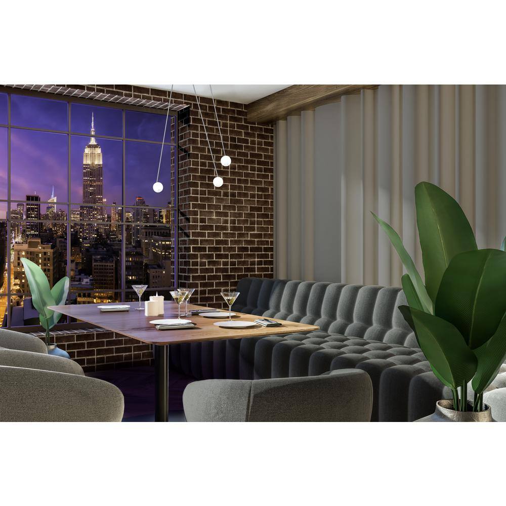 Europa Sleek Black Globe LED Pendant Light
