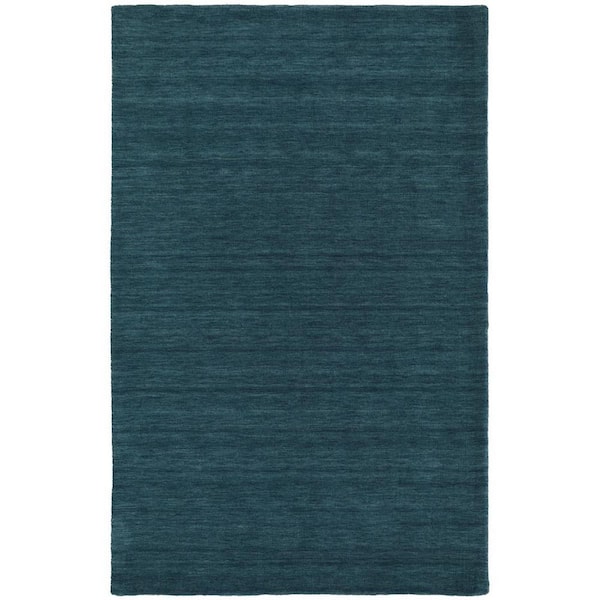 HomeRoots 5 ft. x 8 ft. Blue, Green Solid Color Area Rug