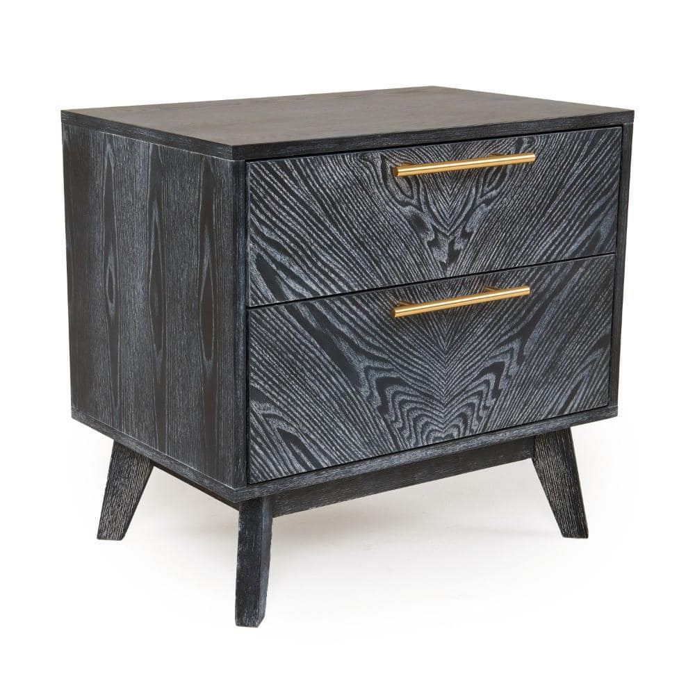 Cid Coy Gray and Gold 2 Drawer 15.16 in. W Nightstand