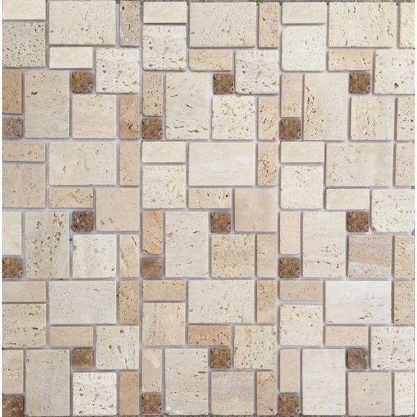 Instant Mosaic Peel and Stick Natural Stone 12 in. x 12 in. Wall Tile