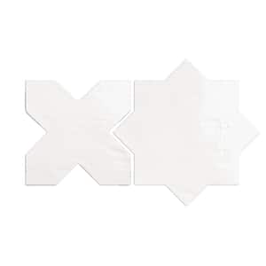 Argile Star Bianco with Bianco Cross 7.0 in. x 14.0 in. Porcelain Floor and Wall Tile (0.72 sq. ft./Package)