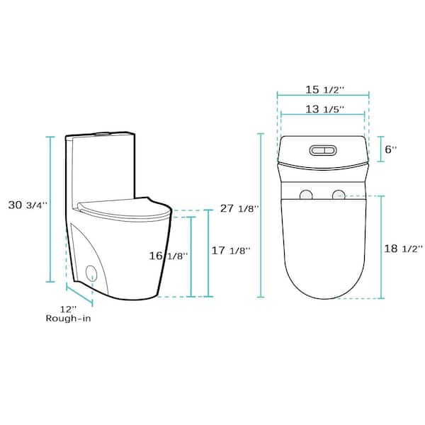 12 in. Rough-In 1.1/1.6 GPF Dual Flush 1-Piece Elongated Toilet in Matte Black with Soft Closing Seat