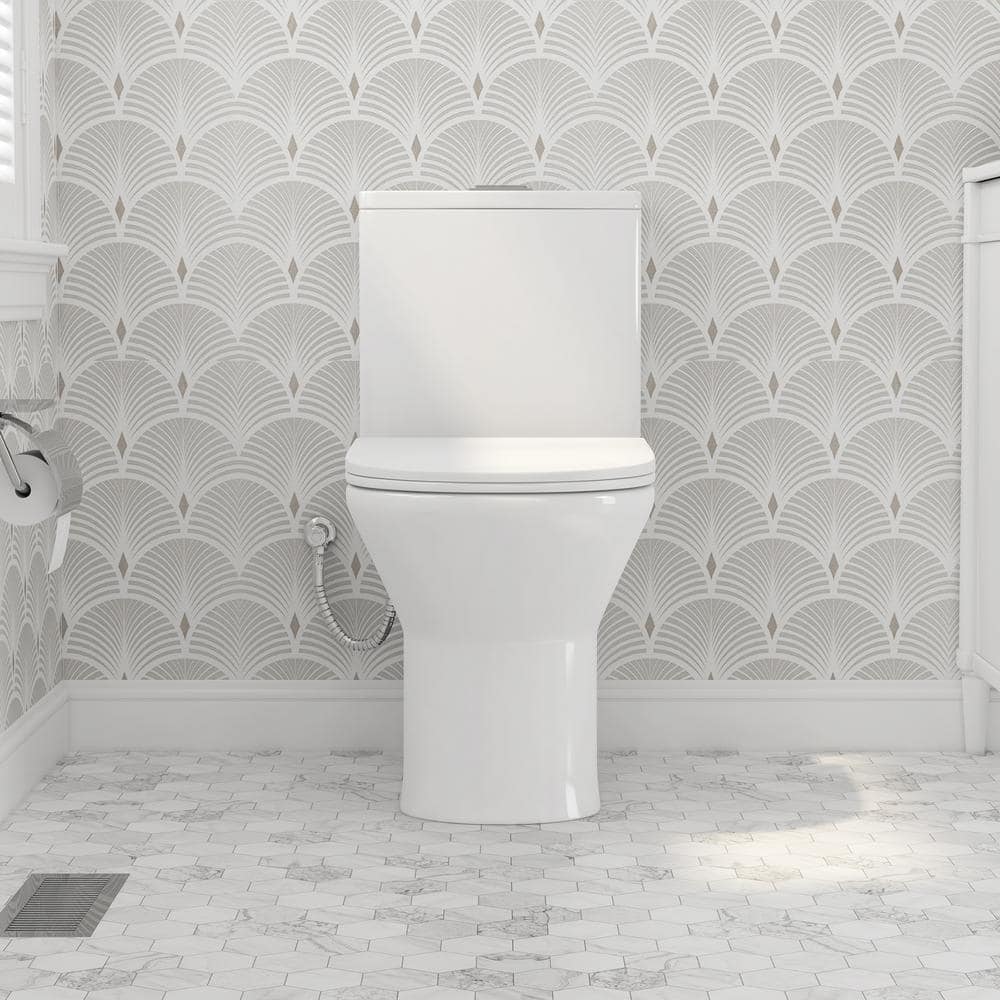 Naples White Dual Flush Compact Chair Height Elongated Toilet