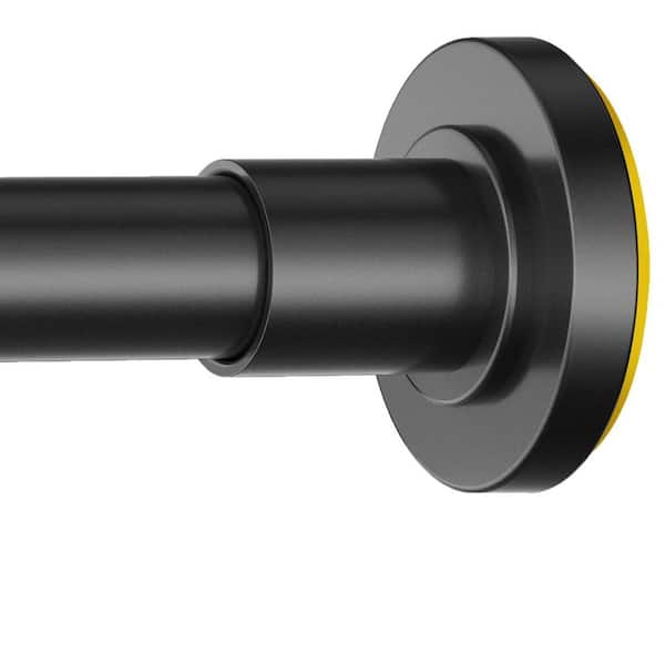 Black 80 in. Stainless Steel Adjustable Tension Shower Curtain Rod, Easy Install, No Rust