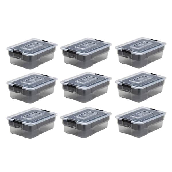 Ezy Storage 5 Qt. Sort It Storage Container in Gray Removable Tray (9-Pack)