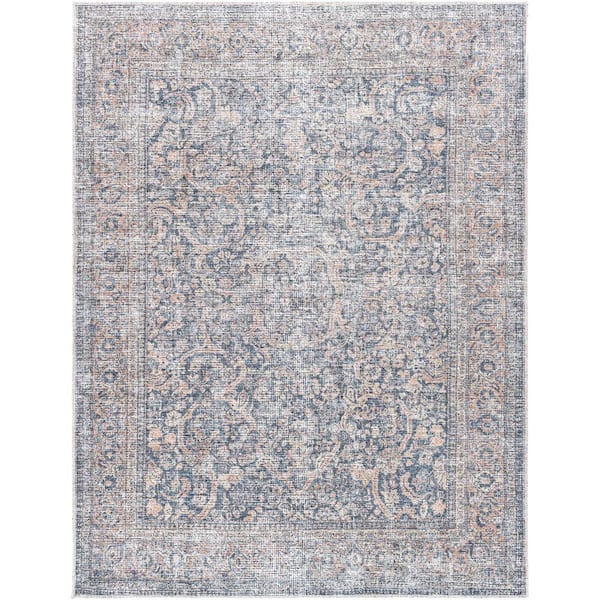 Livabliss Lorelai Gray Traditional 9 ft. x 12 ft. Indoor Machine-Washable Area Rug