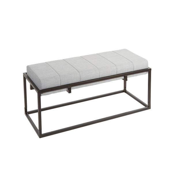 Silverwood Furniture Reimagined Fable Gunmetal Gray Upholstered Bench