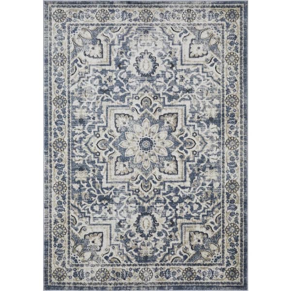 Kehleigh Osdorn Cream 4 ft. x 6 ft. Oriental Polypropylene Indoor Area Rug