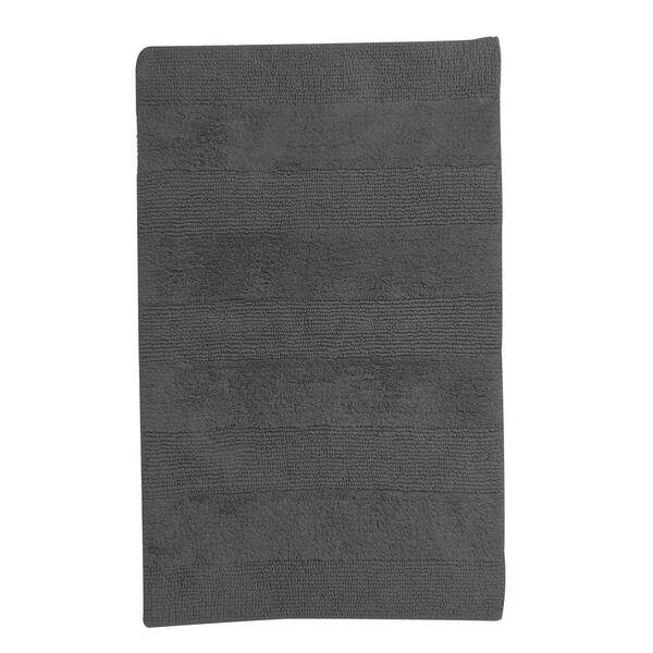 The Company Store Company Cotton Metal Gray 17 in. x 24 in. Reversible Bath Rug