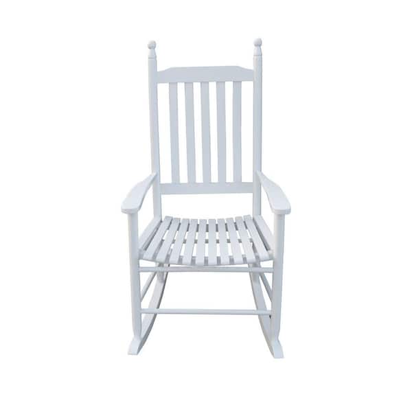 Miscool Anky White Wood Outdoor Rocking Chair