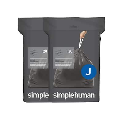 Plasticplace 25.25 in. x 32.75 in., 13-17 Gal. White Drawstring Trash Bags  Simplehuman Code Q Compatible (200-Count 4-Pack) TRA260WH-4PK - The Home  Depot