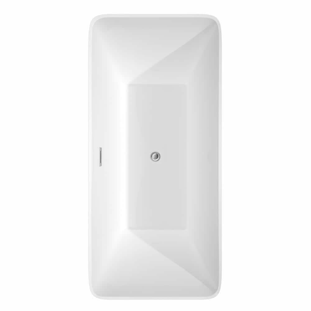 Tiffany 67'' White Acrylic Freestanding Soaking Bathtub