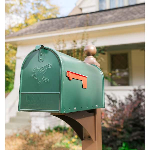 Architectural Mailboxes Elite Green, Large, Steel, Post Mount