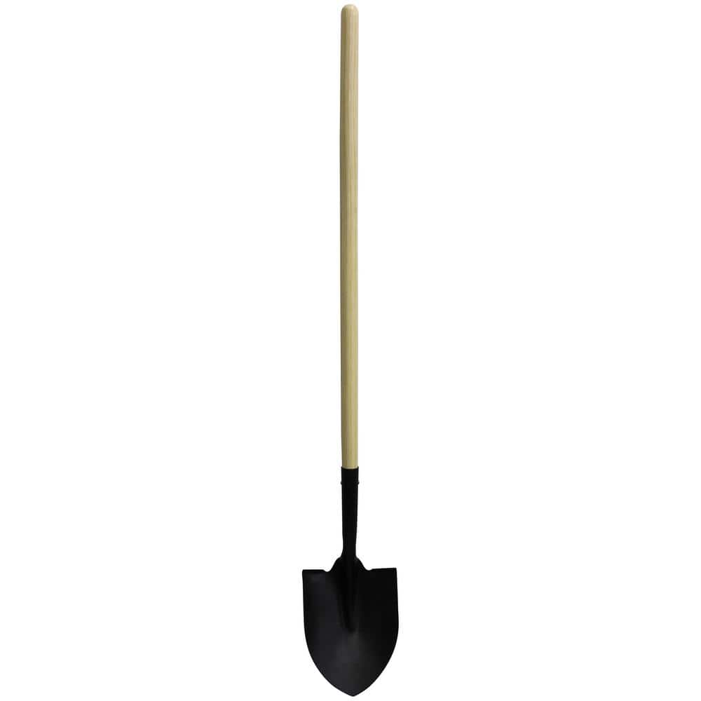 Workforce 48 in. Round Point Shovel with Wooden Handle HeavyDuty 16Gauge Steel Head 13341