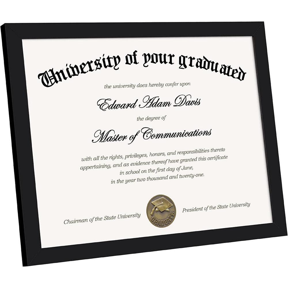8.5 in. x 11 in. Black Picture Frame Certificate Document Frame (Set of 5)